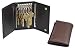 Trifold Wallets | Men's Billfold Wallets | Men's Snap Wallets | Men's Travel Wallets | Slim Men's Wallets - Harness Cowhide Leather Snap Button Closure Key Case Color: Brown