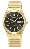 Seiko Expansion Bracelet Black Dial Men's Watch #SNE060