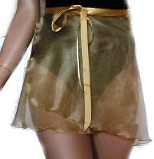 Gold Organza Wrap Ballet Skirt M/L adult