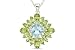 3 3/8 Carat Sky Blue Topaz and Peridot Sterling Silver Pendant