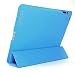 Bluecell Light Blue Color Extra Slim Pu Leather Smart Cover Case Folio Stand Compatible with Ipad 2 Wifi / 3g Model 16gb, 32gb, 64gb + Free Bluecell Cable Tie