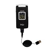 Retractable USB Cable for the Samsung A990 with Power Hot Sync and Charge capabilities - Gomadic Brand w/ TipExchange Technology