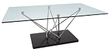 Modern Coffee Table with Black Marble Base and Chrome Supports - HL021353