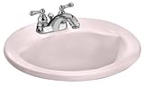 American Standard Cadet Vitreous China Oval Countertop Sink with Faucet Holes on 4-Inch Centers, Shell #0419.444.173