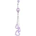 Purple Faux Pearl Hollow Heart Chain Drop Belly Ring