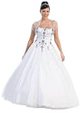 Ball Gown Strapless Formal Prom Wedding Dress #742 (16, White/Purple)