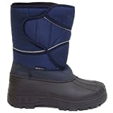 Mens Navy Blue Winter Warm Waterproof Comfort Rain Snow Boots