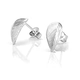 925 Sterling Silver Tiny Leaf Post Stud Earrings 7 mm Jewelry for Women, Teens, Girls - Nickel Free