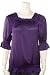 Boat Flat Ruffle Neck Top in Purple, Size Large