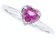 0.58Ct Heart Shaped Pink Topaz and Diamond Ring in 10Kt White Gold