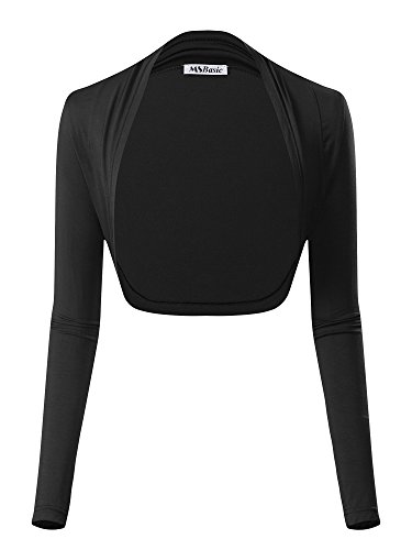 MsBasic Womens Versatile Open Front Lightweight Long Sleeve Bolero Shrug