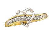 Beautiful Yellow and White Gold Diamond Heart Ring