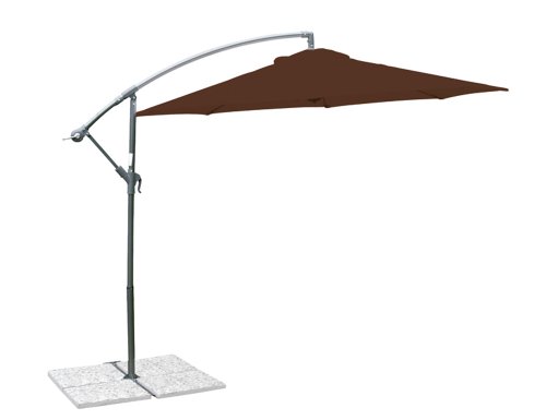Siena Garden 336858 Ampelschirm Klassik Bezug mocca Gestell champagner &Oslash; 300 cm