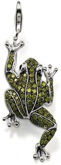 Best New green frog pendant with green zirconia pav fashion silver pendants necklaces as gift punk jewelry silver necklace