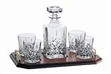 LONGFORD CRYSTAL DECANTER SET - LONGFORD SQUARE DECANTER TRAY SET - decanter set