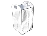 Present Time Laundry Bag Foldable Nylon, 35 x 35 x 68cm, White / Grey