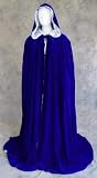 Lined Blue-Silver Velvet Cloak - Medieval Renaissance Victorian Costume by Artemisia Designs