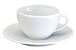 Apilco Aqua 7.7-Ounce Tea Cup and Saucer, White Embossed
