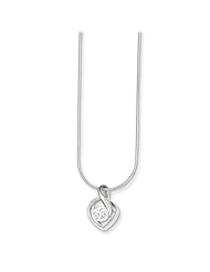 Sterling Silver 18in CZ Pendant & Chain Necklace. Metal Wt- 6g