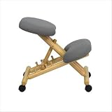 Kneeling Office Chair with Wood Frame and Grey Fabric - WL-SB-101-GG