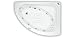 Kitchen & Housewares : Pegasus Compact Whirlpool Bath & Panel, 1500x1000, RH, 17 Chrome Jets