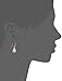 Amazon Collection 18k Yellow Gold-Plated Sterling Silver Jade Teardrop and Flower Dangle Earrings