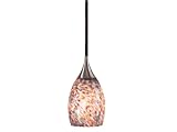 IMAGE OF Kenroy Home 44301BS-CONF Medici Mini-Pendant with Confetti Glass Shade, Brushed Steel