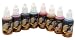 8 COLOR AIRBRUSH TEMPORARY TATTOO INK KIT Yellow, Red, Blue, Black, Hot Pink, Green, Purple, Orange, and White