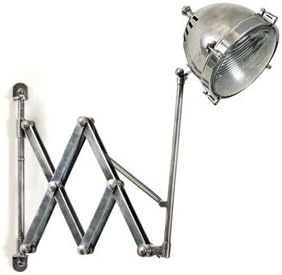 Home Decor, L' Auto Extender Sconce, Dimensions: 7" H x 7" Dia.· Measurement of fixture. Bracket 15" height. Fix Sockets: 1 Uses 40 Watt Bulbs. Material: Brass Finish: Vintage Industrial