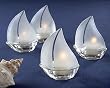 Candle Set Sail Frosted Glass Sailboat Tealight Holders (24 per order) Wedding Favors