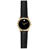 Movado Ladies Museum Black Genuine Leather Strap Watch #0606088 by Movado