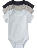 Old Navy Baby Boy Gray Combo Short-Sleeve Bodysuit 3-Packs