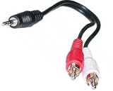 2 RCA Male to 1 X 3.5MM Stereo Male Y-Cable 6 inch