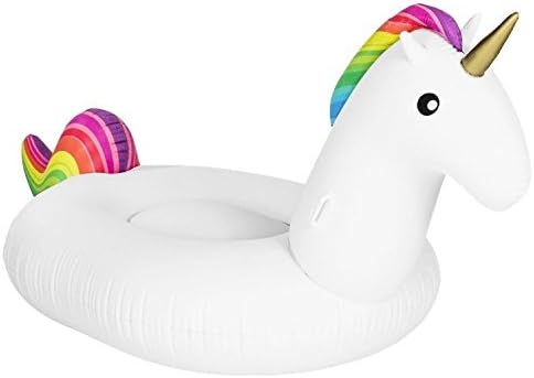 Giant Rainbow Inflatable Unicorn Outdoor Pool Float 108" x 46" x 53"