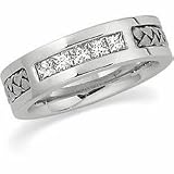 14K White Gold Diamond Duo Ring Size 11