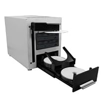 Systor Mini 2 - Automated 2 Multi-Drive Target Burner Copier 25 Disc Capacity CD DVD LS LightScribe Auto Duplicator Robotic Copy Autoloader (Automatic Standalone Burn & Laser Etch Print, Built-In HDD) - Max Burns 20X DVD&plusmn;R 40X CD&plusmn;R