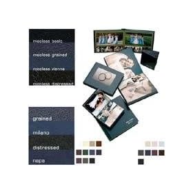 Capri EZ Mount Borderless Book Series, 5 Pages, Holds 10 - 8x10 Photos, Vienna Wine Leatherette Cover and Black Pages.