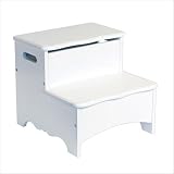 Kids Step Stool - Classic White Storage Step-Up in White - Guidecraft - G85706