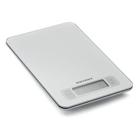 Soehnle 66107, Bilancia digitale da cucina in vetro, tastiera a sfioramento, superpiatta 17 mm, colore: Argento