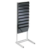 Classic Hot File Metal Literature Display, Floor Stand, Legal Size, Smoke