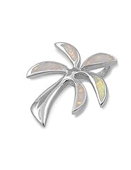 Sterling Silver White Opal Palm Tree Pendant