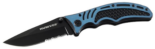 HUMVEE Einhandmesser Apollo, AISI 420 Stahl, Liner Lock, Aluminium-Heft, Kunststoff-Einlagen, G&Atilde;&frac14;rtel-Clip