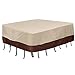 Vailge Waterproof Patio Furniture Set Cover, Lawn Patio Furniture Cover with Padded Handles, Patio/Outdoor Table Cover, Patio/Outdoor Dining Square Table Chairs Cover(Small,Beige & Brown)