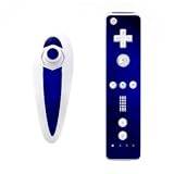 Indigo Quantum Waves Design Nintendo Wii Nunchuk + Remote Controller Protector Skin Decal Sticker