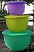 Tupperware Three Pc Impressions Bowl Set. New Colors