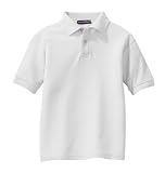 Port Authority - Youth Silk Touch Sport Shirt , M (10-12), White