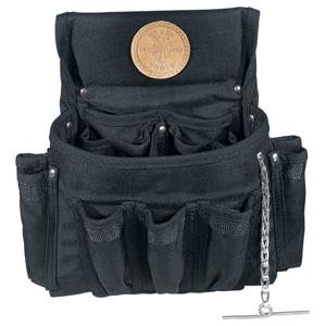 Klein Tool 5719 PowerLine 19-Pocket Tool Pouch, Black Cordura Nylon