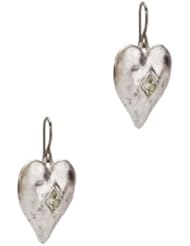 Womens Silver Tone Heart Shaped Earrings