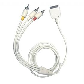 Composite AV Cable for Apple iPod and iPhone 3G (Support 3G iphone firmware 2.2 2.2.1 Only)