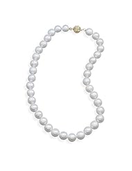 16.5 Inch 9.5-10.5mm Cultured Freshwater Pearl Necklace with a Yellow Gold Clasp